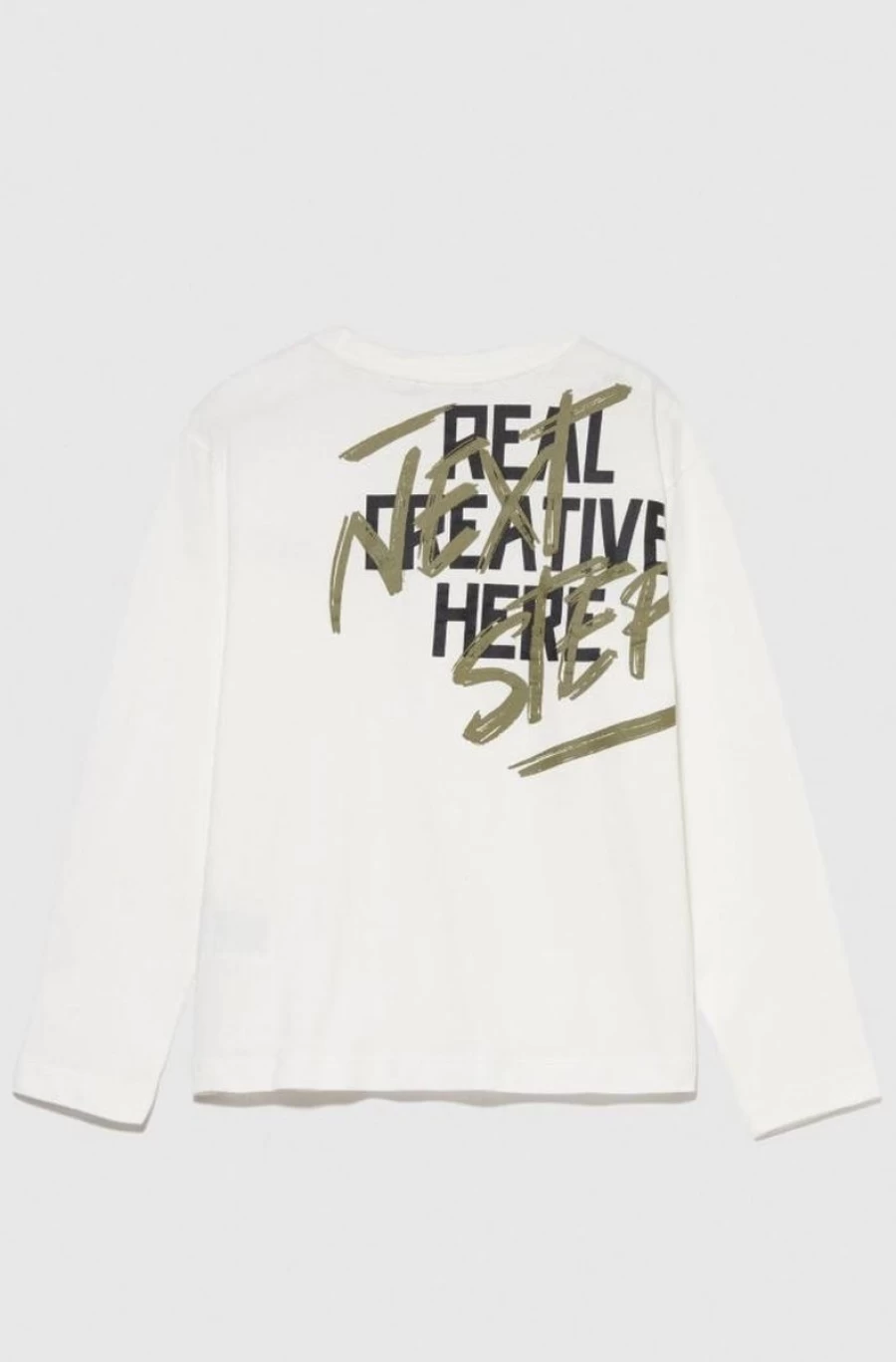 "SISLEY Boys' Oversized Long Sleeve T-Shirt with Unique Back Print Design"