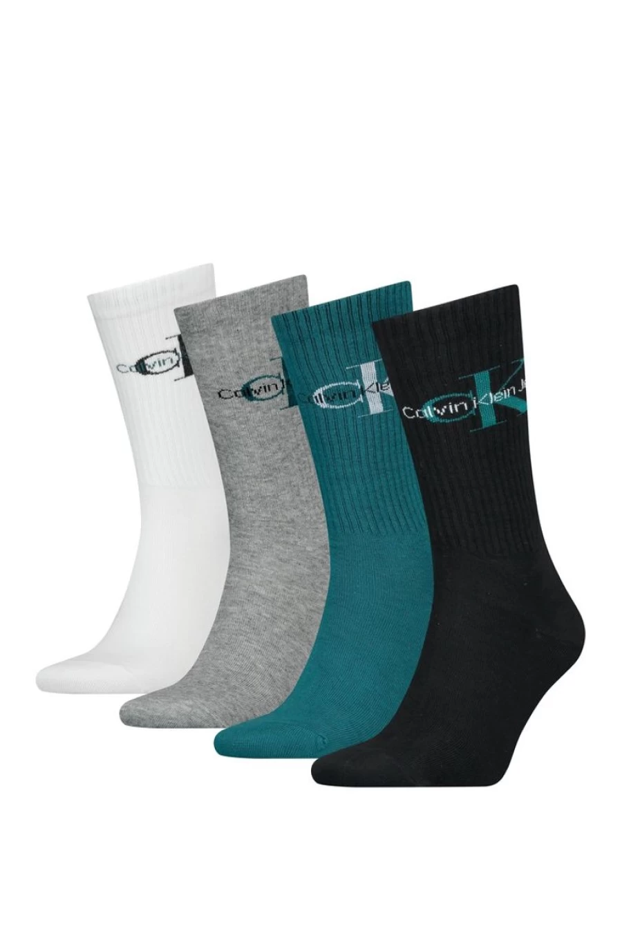 CALVIN KLEIN Men's 4 Pack Multi-Color Crew Socks Gift Set for Everyday Comfort