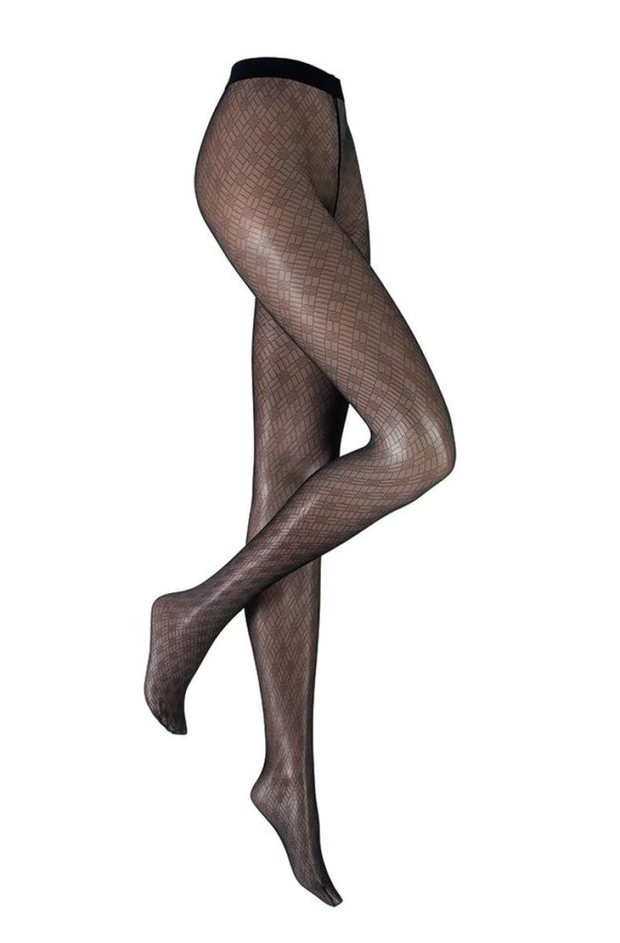 KUNERT Women's Black 20 Denier Diamond Pattern Tights - Elegant Sheer Hosiery