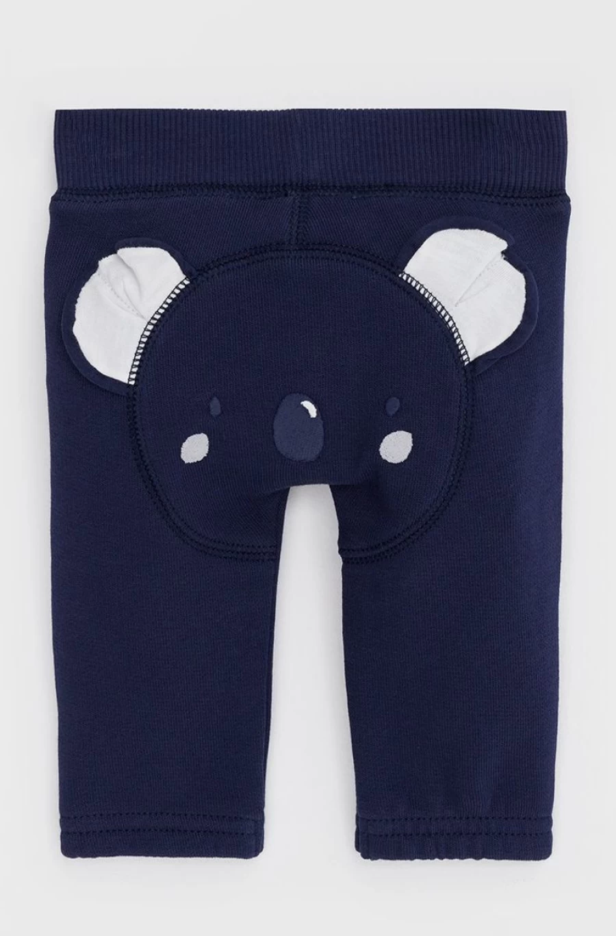 Benetton Girls' Blue Embroidered Sweatpants - Comfortable & Stylish Back Design