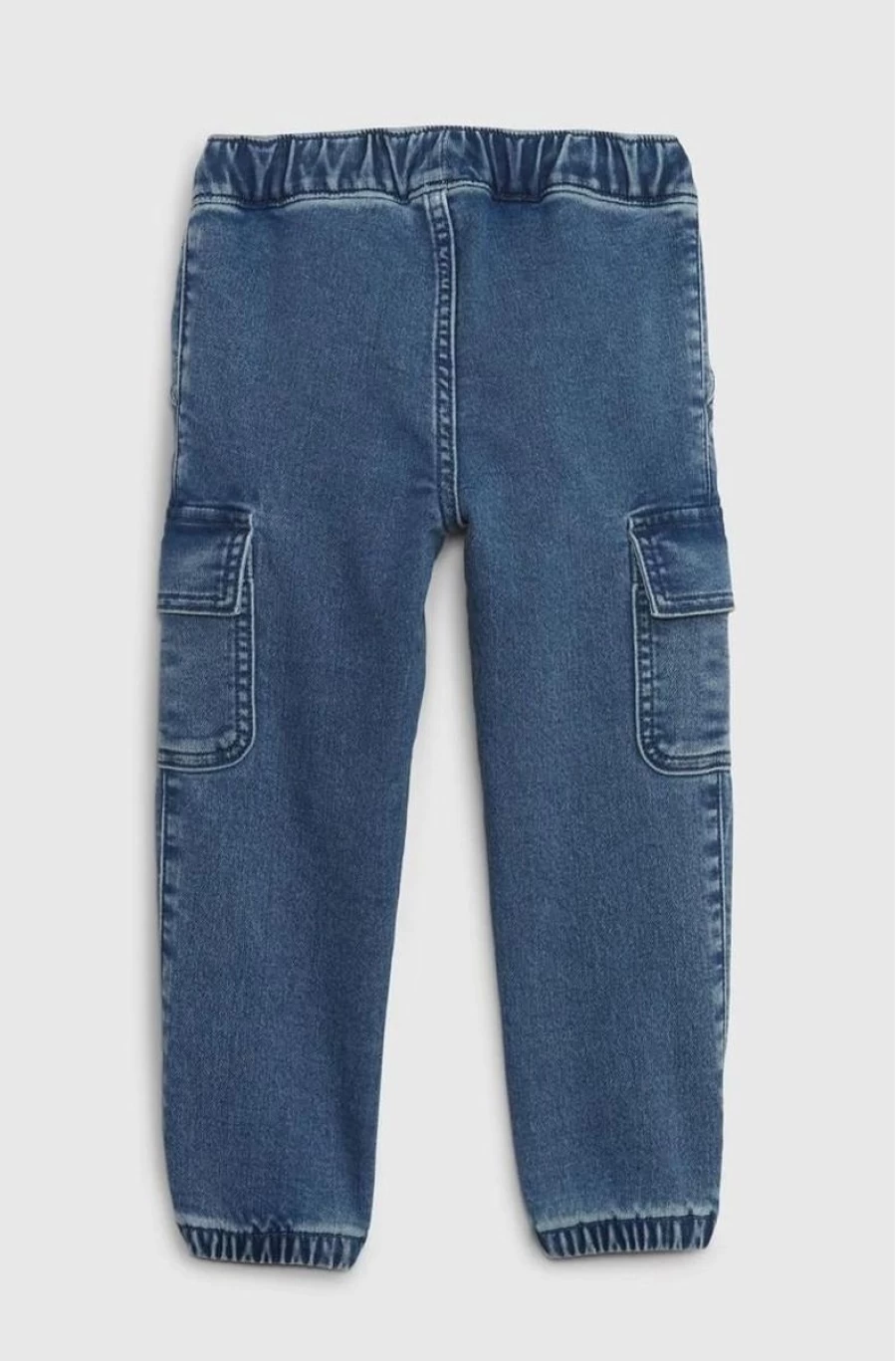 GAP Boys' Medium Wash Denim Cargo Joggers - Washwell Technology for Comfort