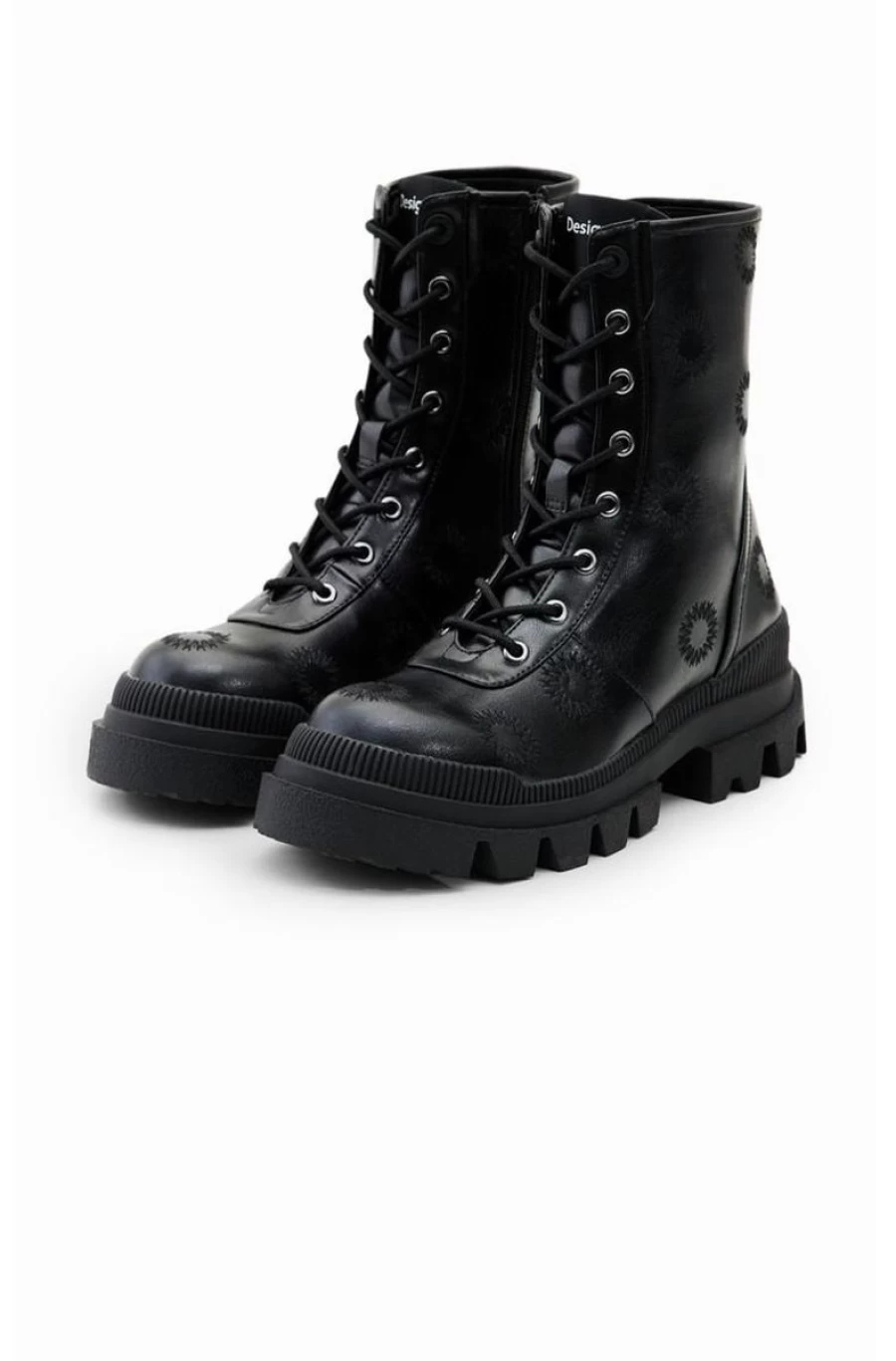 DESIGUAL Women's Embroidered Track-Sole Boots | Stylish & Comfortable Footwear