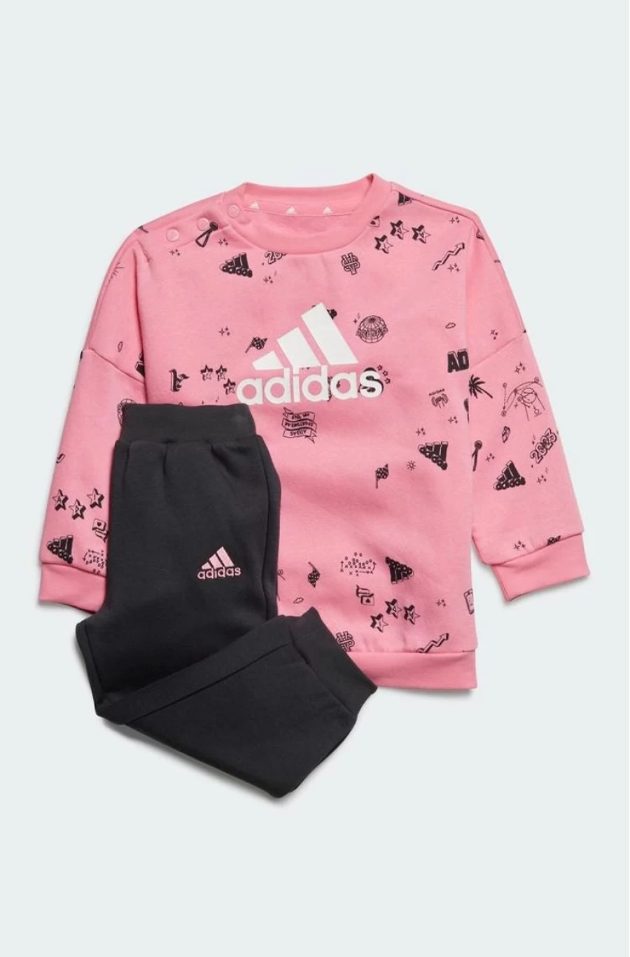 Adidas Girls' Love Crew Sweatshirt Set - Comfortable & Stylish Pullover Outfit