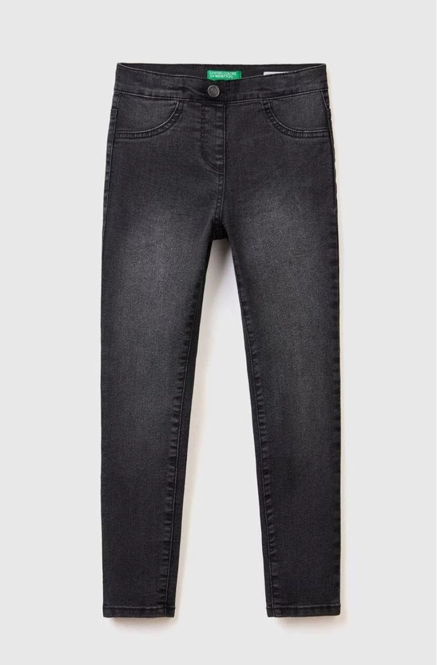 BENETTON Girls' Gray Eco-Friendly Recycled Jeans - Sustainable Denim for Kids