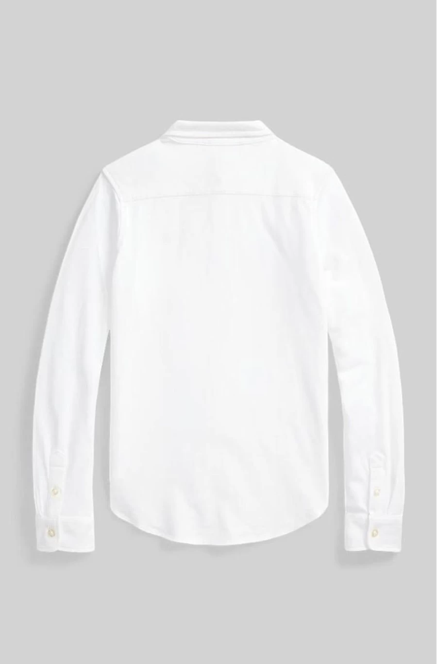 RALPH LAUREN Girls' White Knit Oxford Cotton Shirt