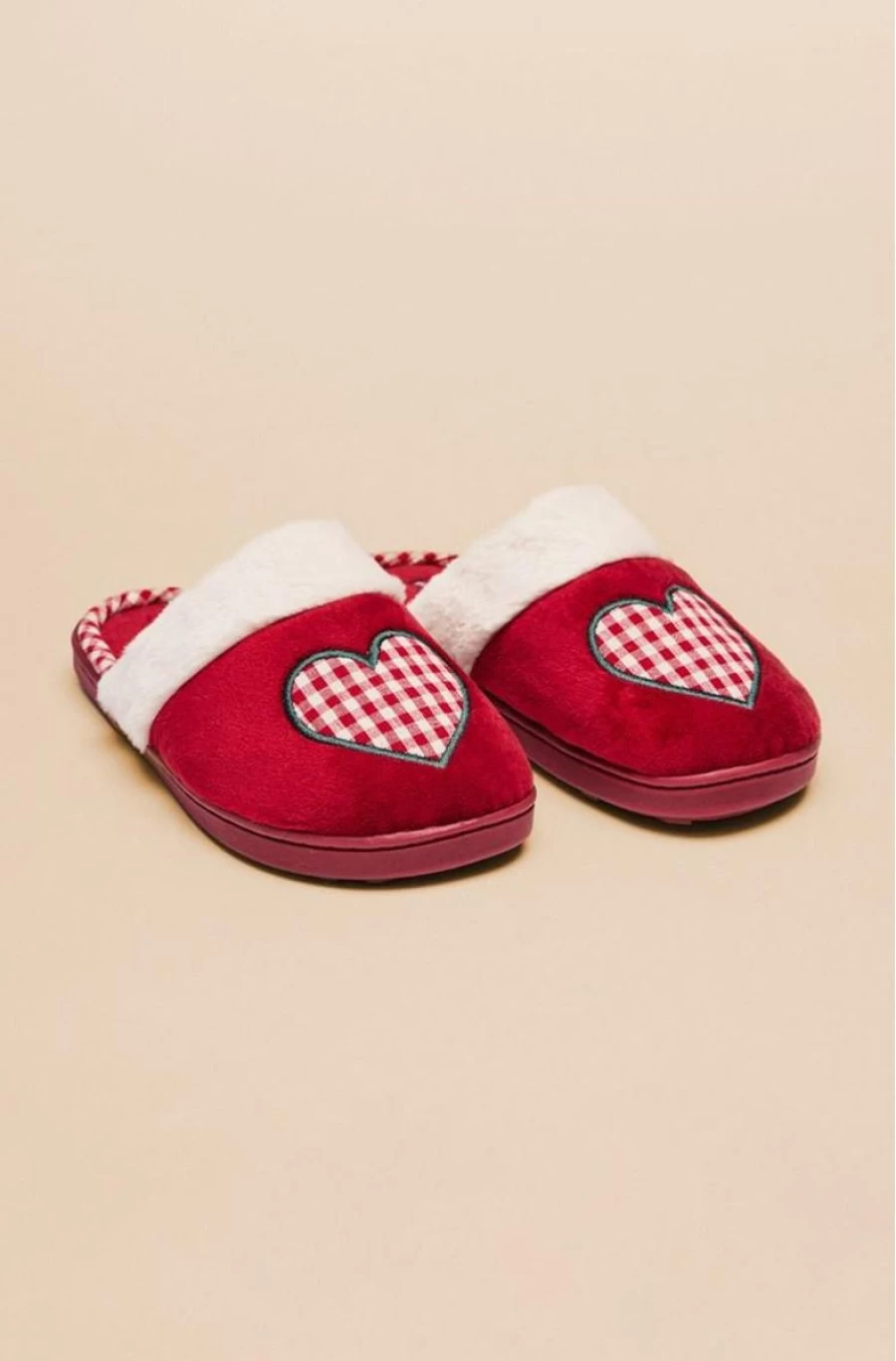 "WOMEN'SECRET Gingham Heart Slippers for Women - Cozy & Stylish House Shoes"