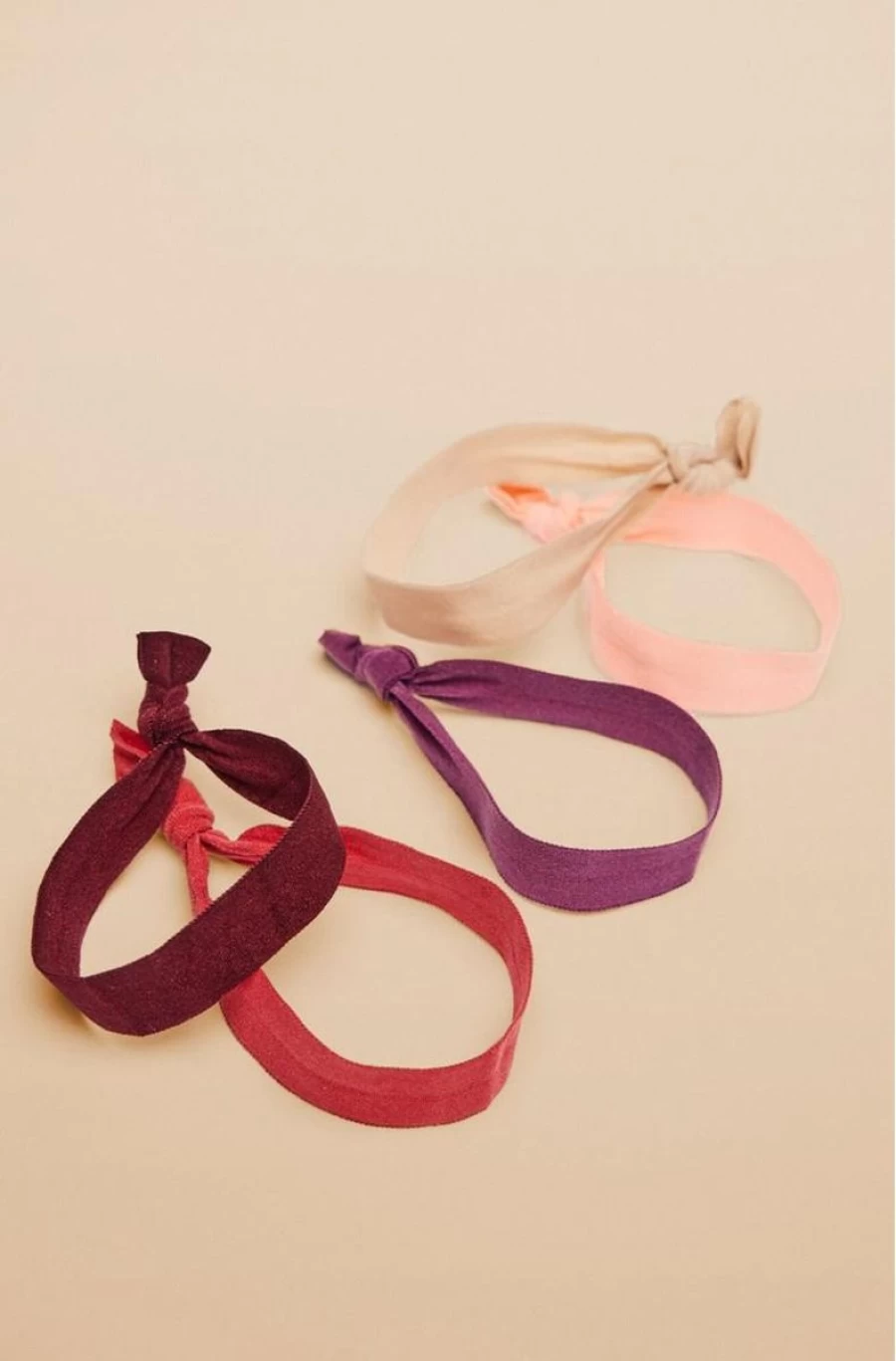 5-Pack WOMEN'SECRET Pink Hair Ties for Women - Soft Elastic Hair Bands for Ponytails