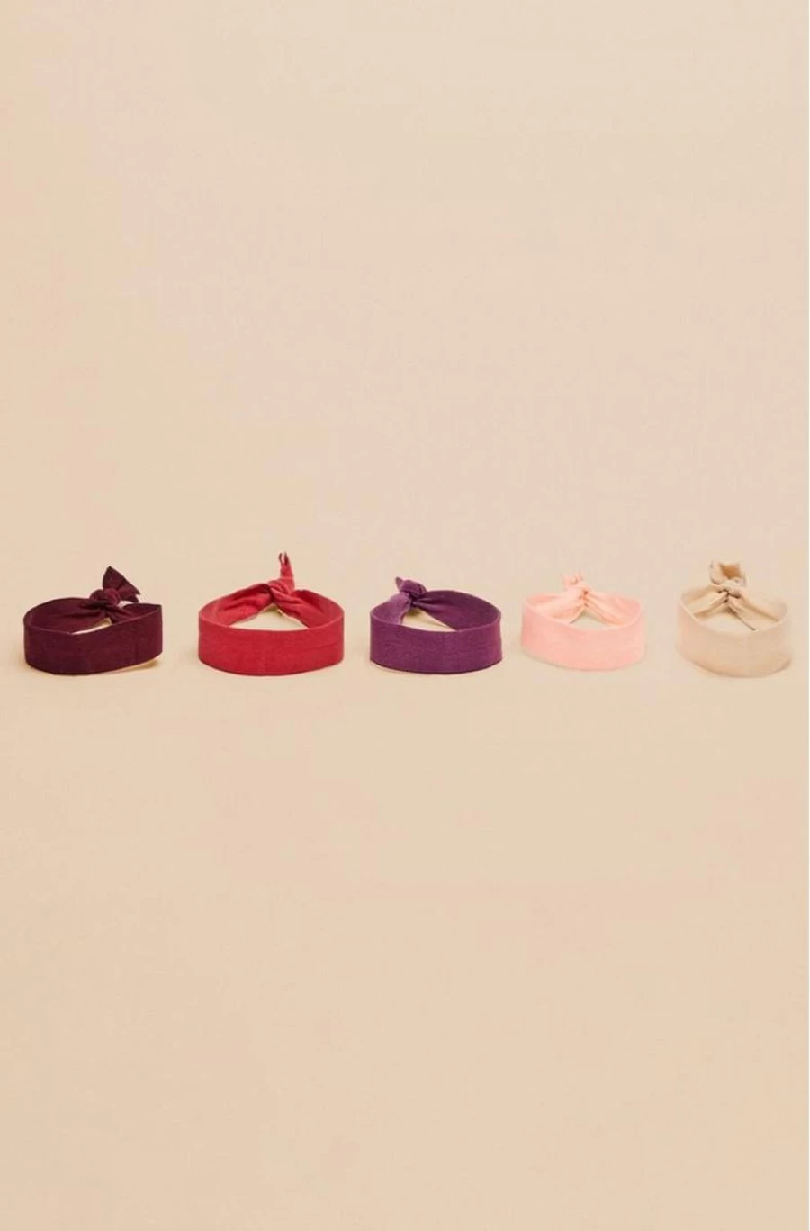 5-Pack WOMEN'SECRET Pink Hair Ties for Women - Soft Elastic Hair Bands for Ponytails