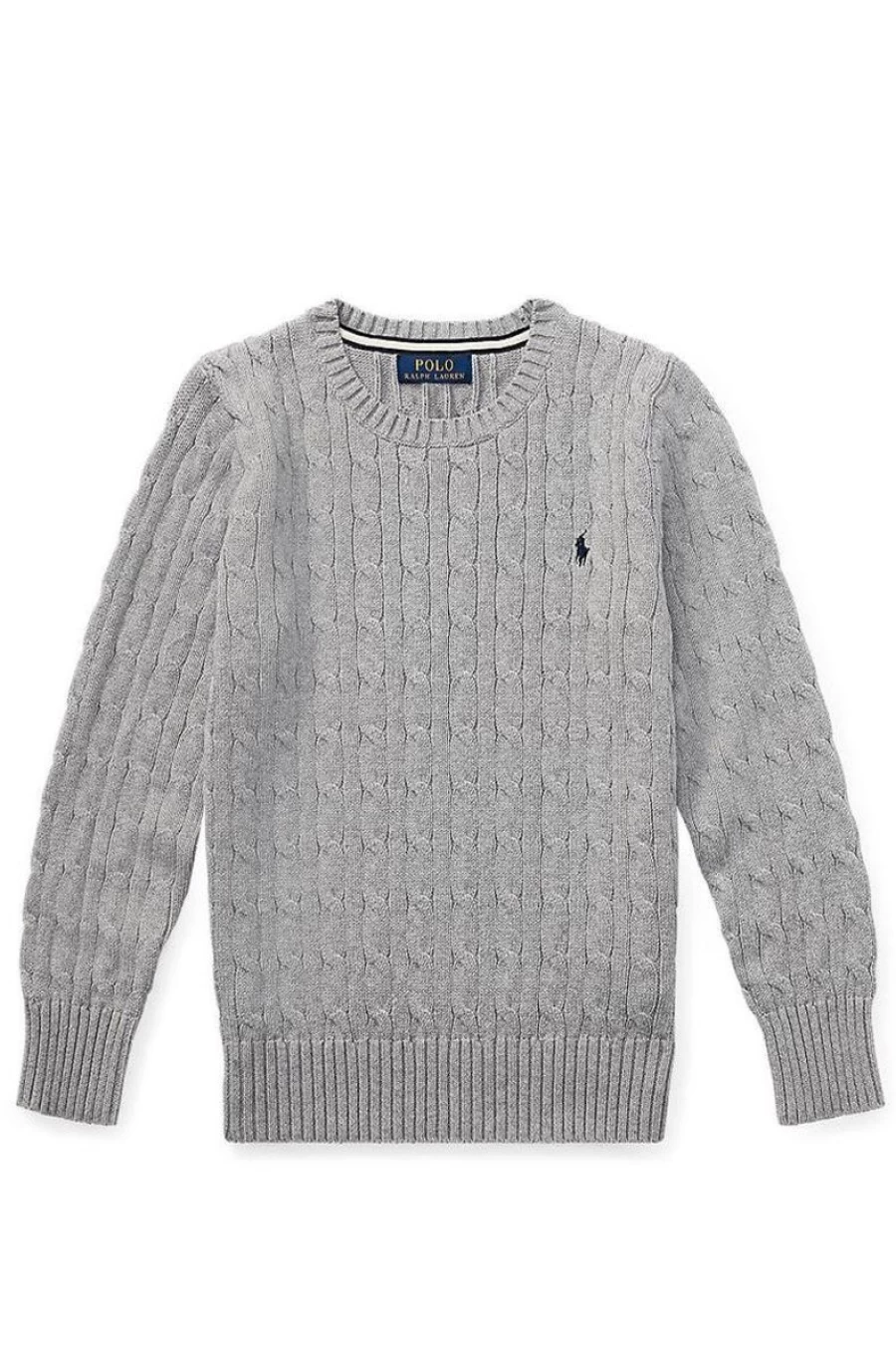 RALPH LAUREN Boys' Cable-Knit Cotton Sweater - Soft Classic Knit Pullover for Kids
