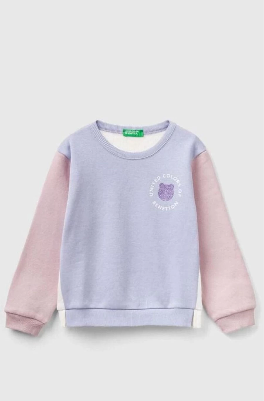 BENETTON Girls' Glitter Print Sweatshirt | Sparkle Hoodie for Kids