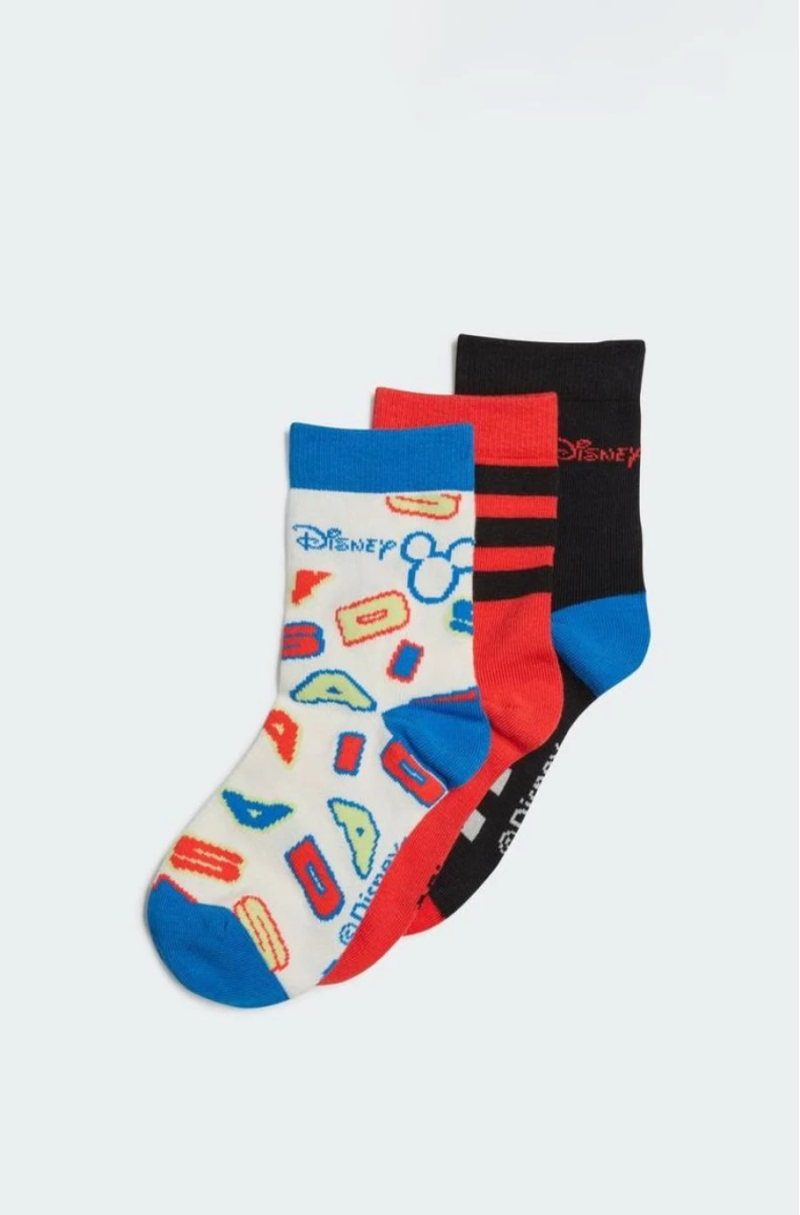 Adidas Boys Mickey Mouse Crew Socks (3 Pairs) - Multi Color