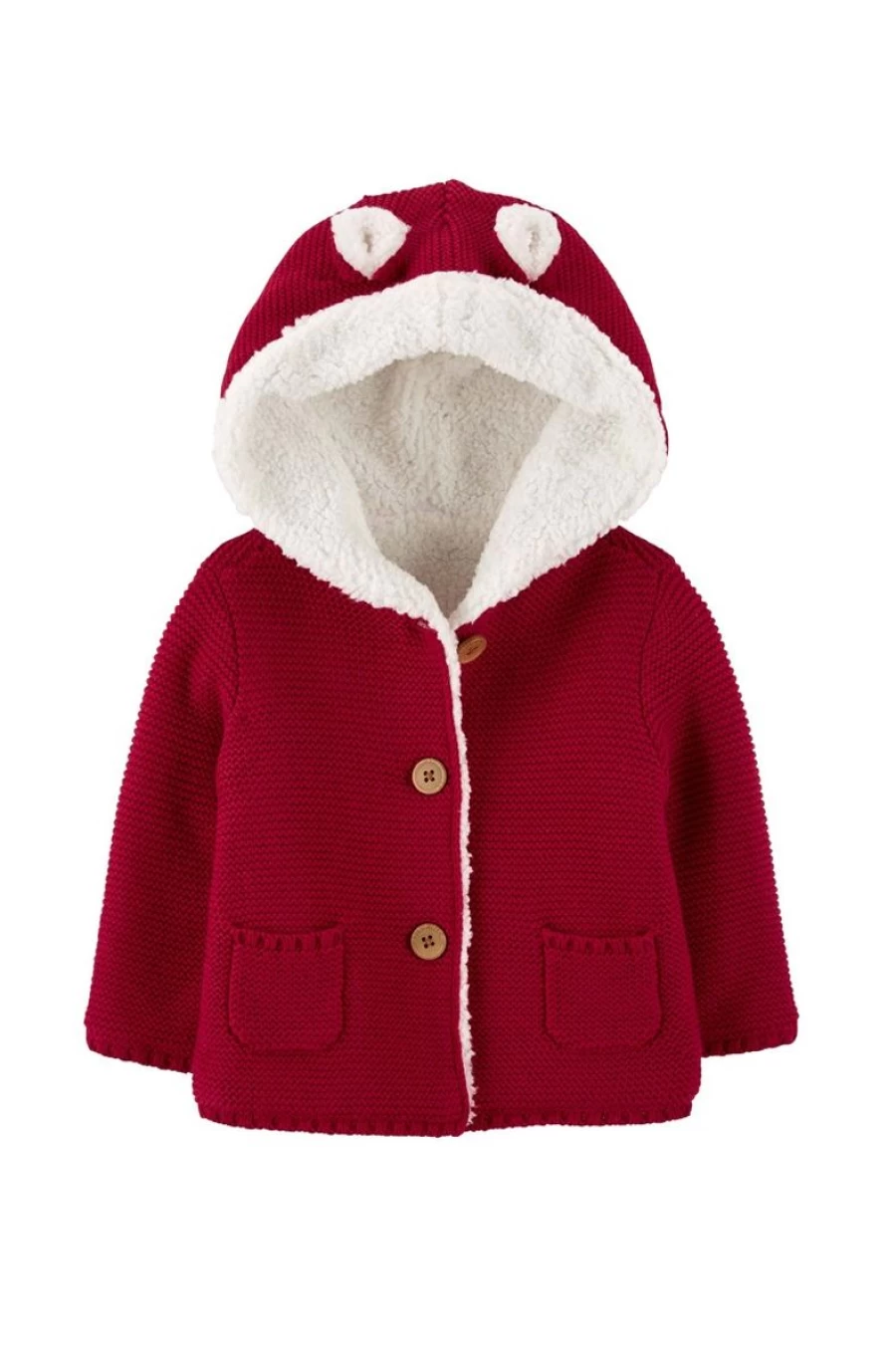 CARTER'S Boys Baby Sherpa-Lined Cardigan - Soft Warm Cozy Knit Sweater for Infants & Toddlers
