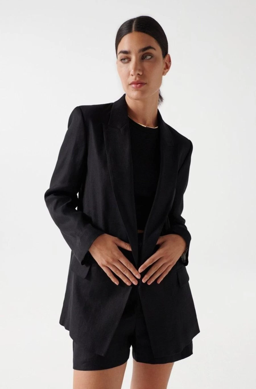"SALSA JEANS Women's Linen Blend Blazer – Lightweight Tailored Jacket for Women"