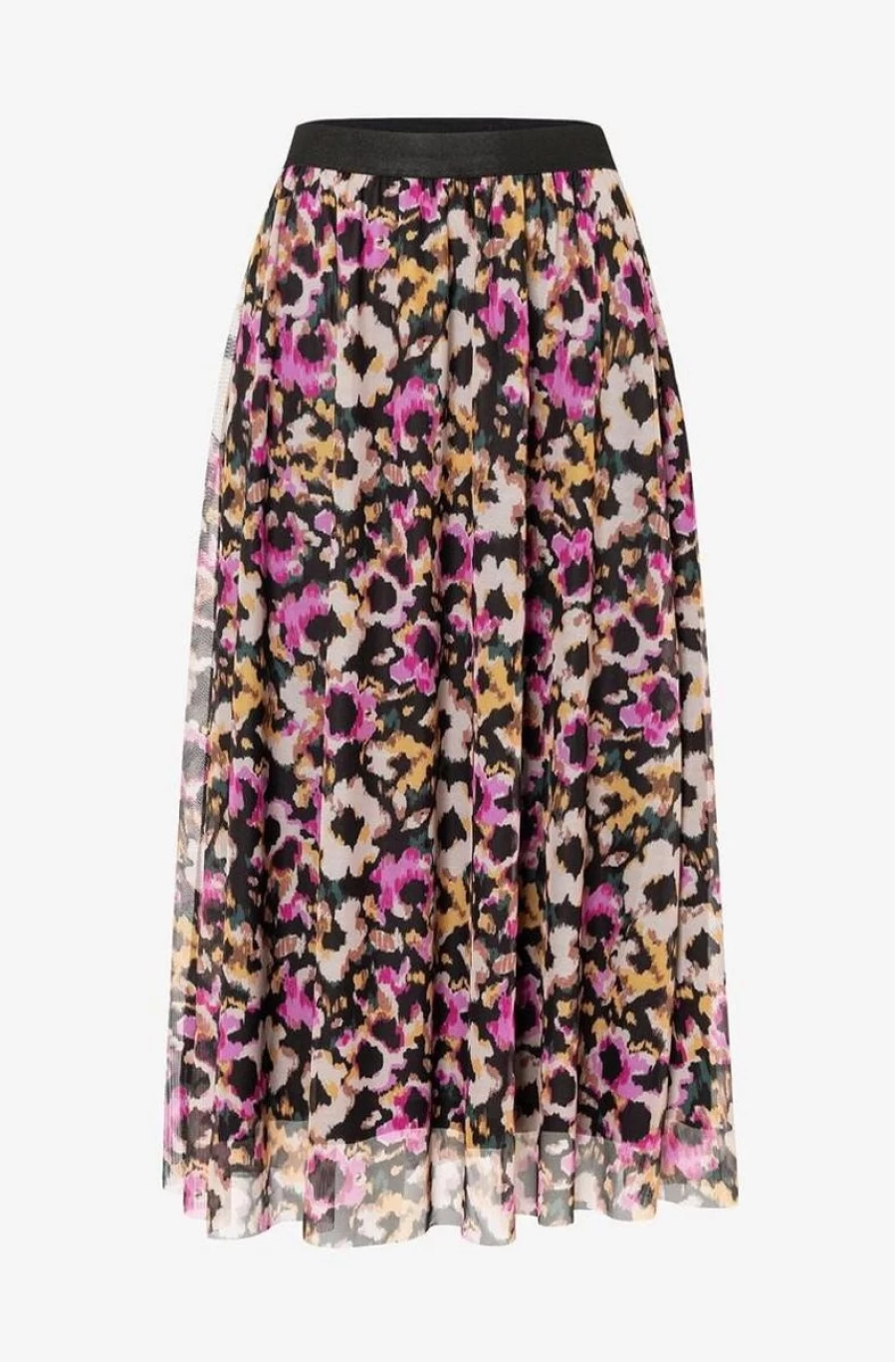 Women's Floral Print Mesh Midi Skirt by MORE & MORE - Elegant & Stylish