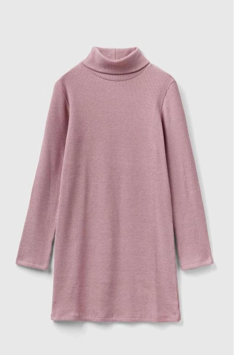Benetton Girls Ribbed Long Sleeve Turtle Neck Dress