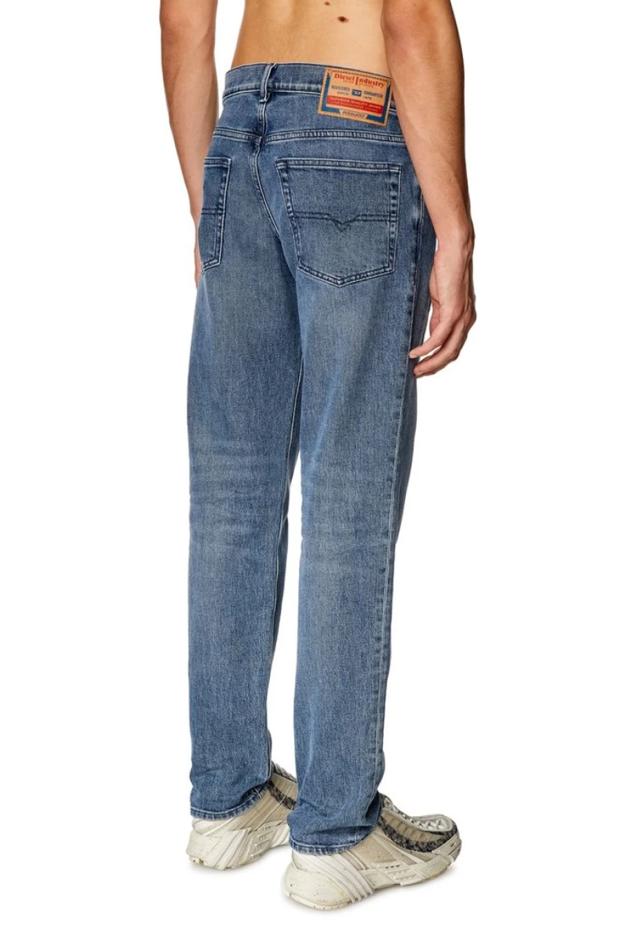 DIESEL Men's Medium Blue Tapered Jeans - 2023 D-Finitive 09H30 Slim Fit Denim Pants