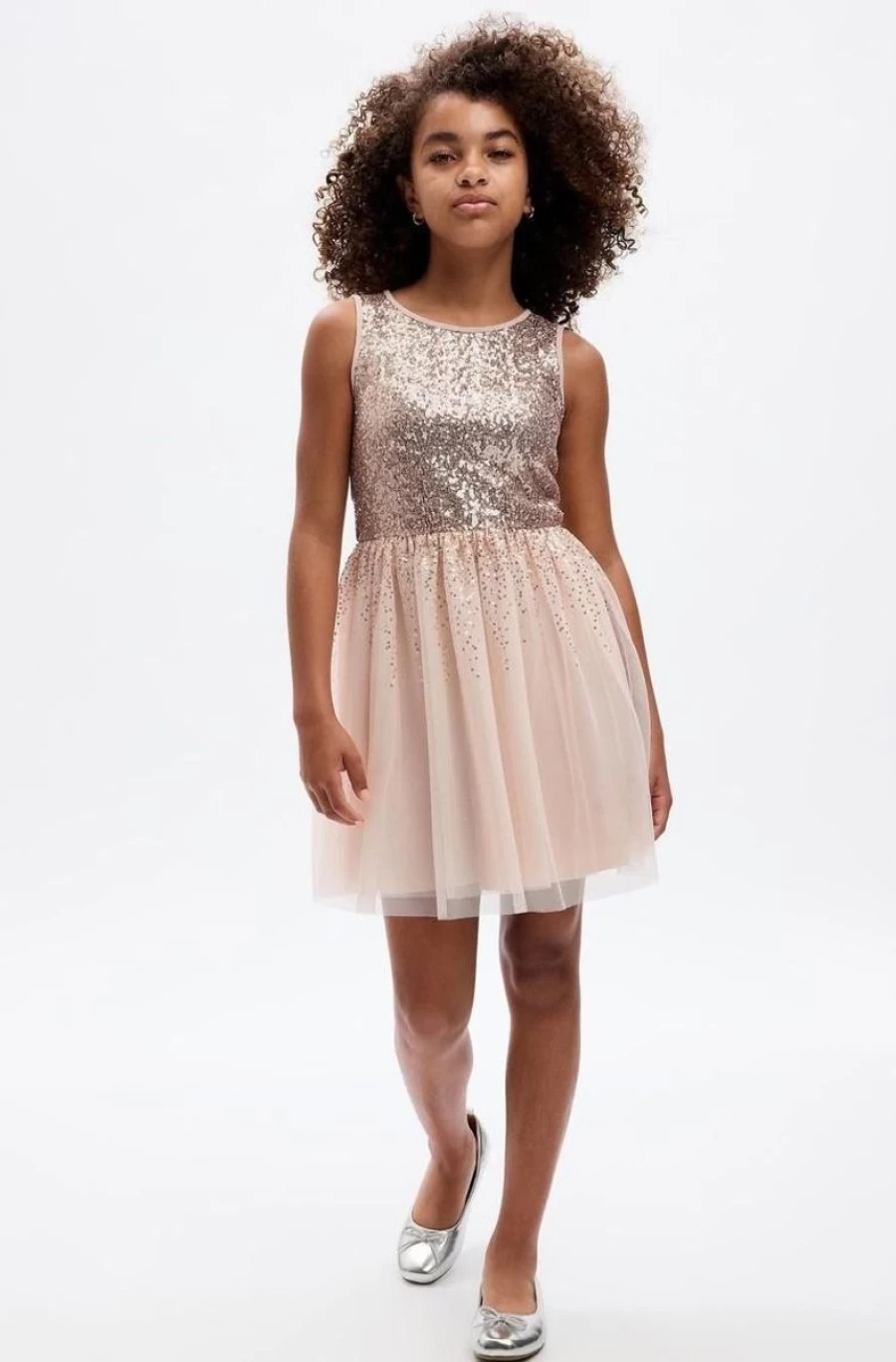 GAP Girls Sparkling Sequin Tulle Party Dress for Kids