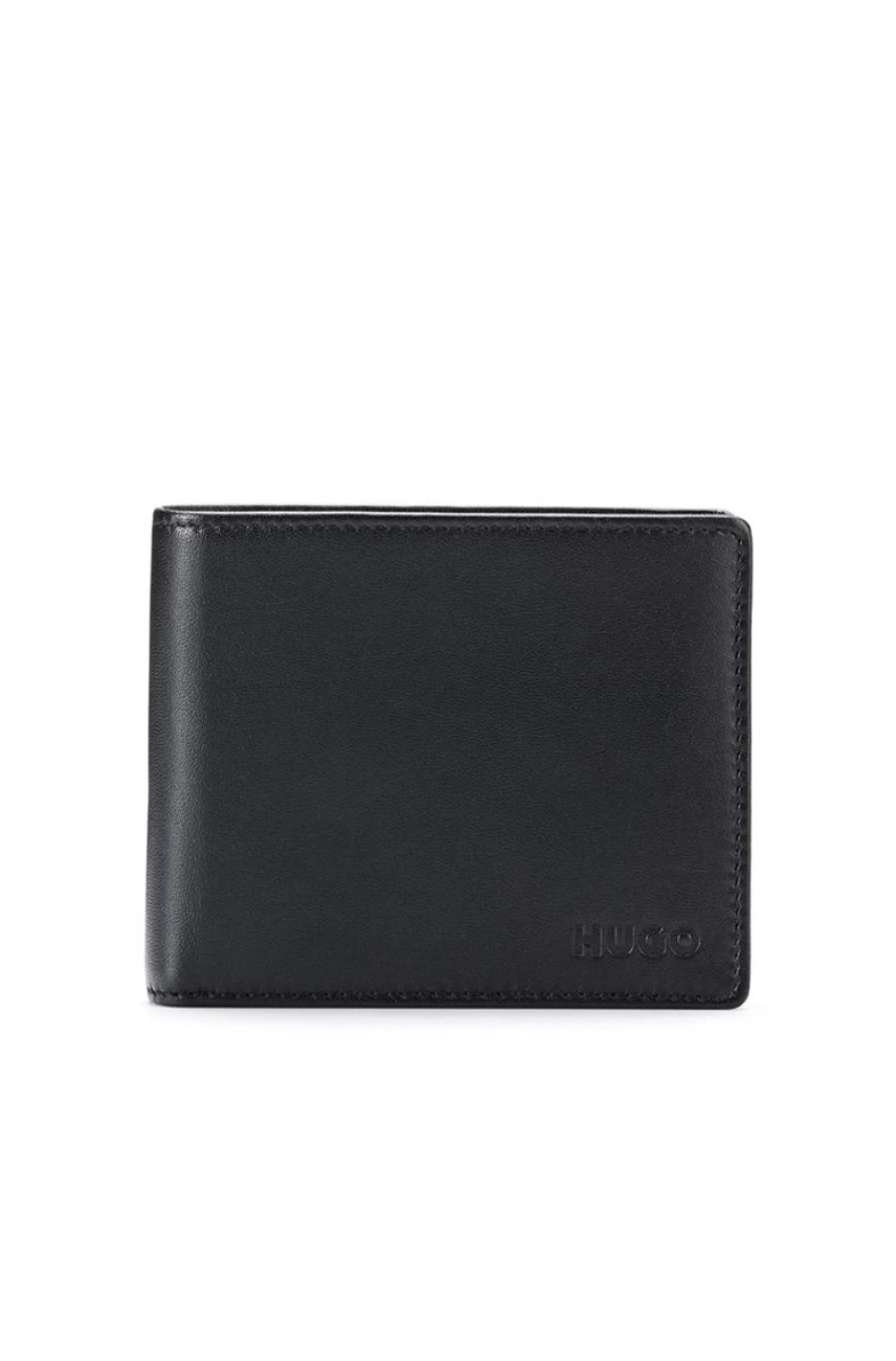 "HUGO BOSS Men's Genuine Leather Wallet with Embossed Logo – Premium Bifold Design"