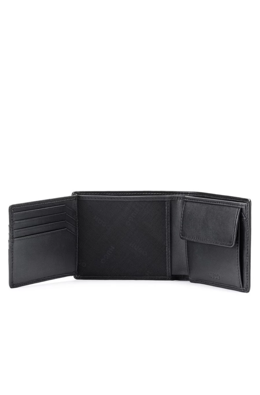 "HUGO BOSS Men's Genuine Leather Wallet with Embossed Logo – Premium Bifold Design"