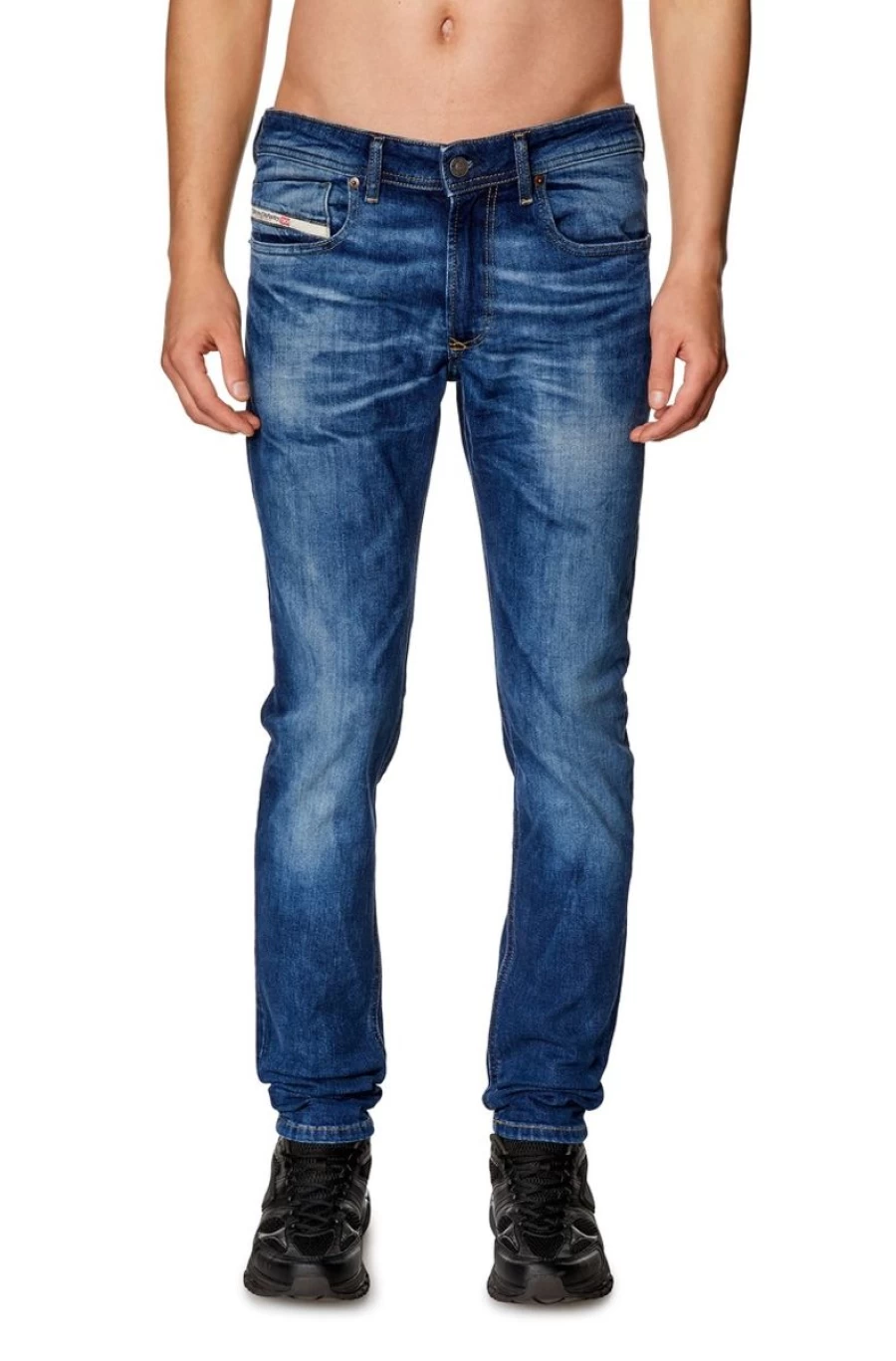 DIESEL Men's Dark Blue Skinny Jeans - 1979 Sleenker 0Pfau Slim Fit Denim Pants
