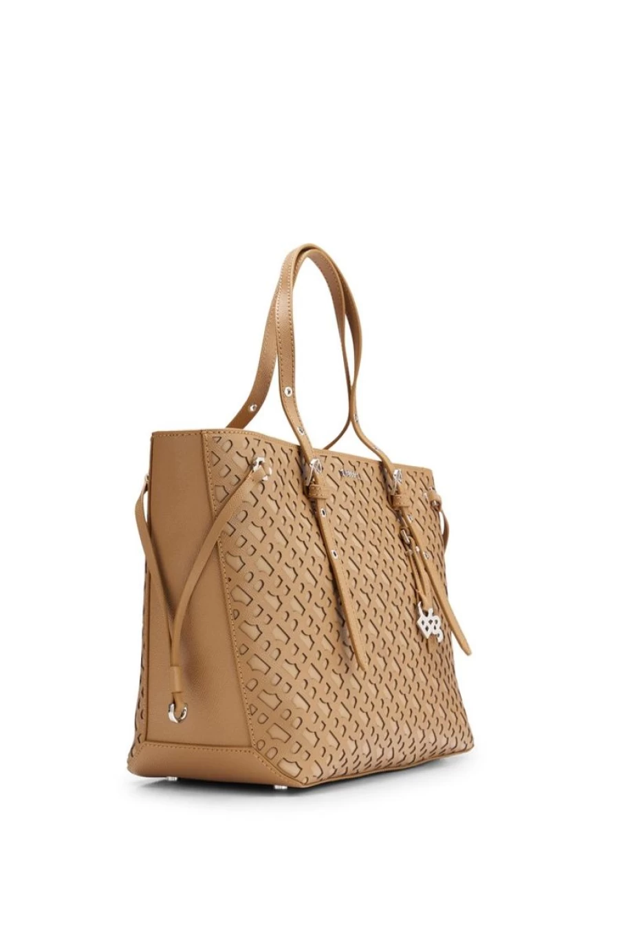 HUGO BOSS Women's Leather Shopper Bag with Monogram Design - Premium Handbag for Women