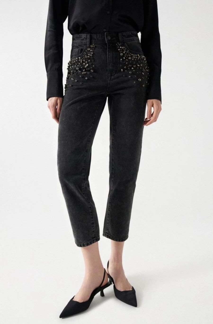 "SALSA JEANS Women's Rhinestone Embellished True Fit Denim Jeans"