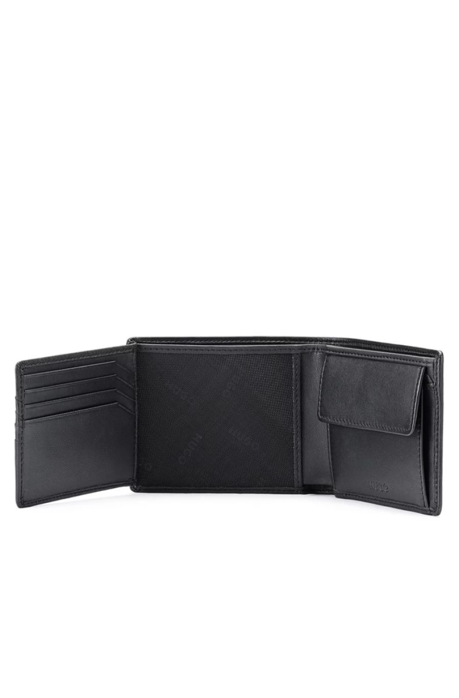 "HUGO BOSS Men's Genuine Leather Wallet with Embossed Logo – Premium Bifold Design"
