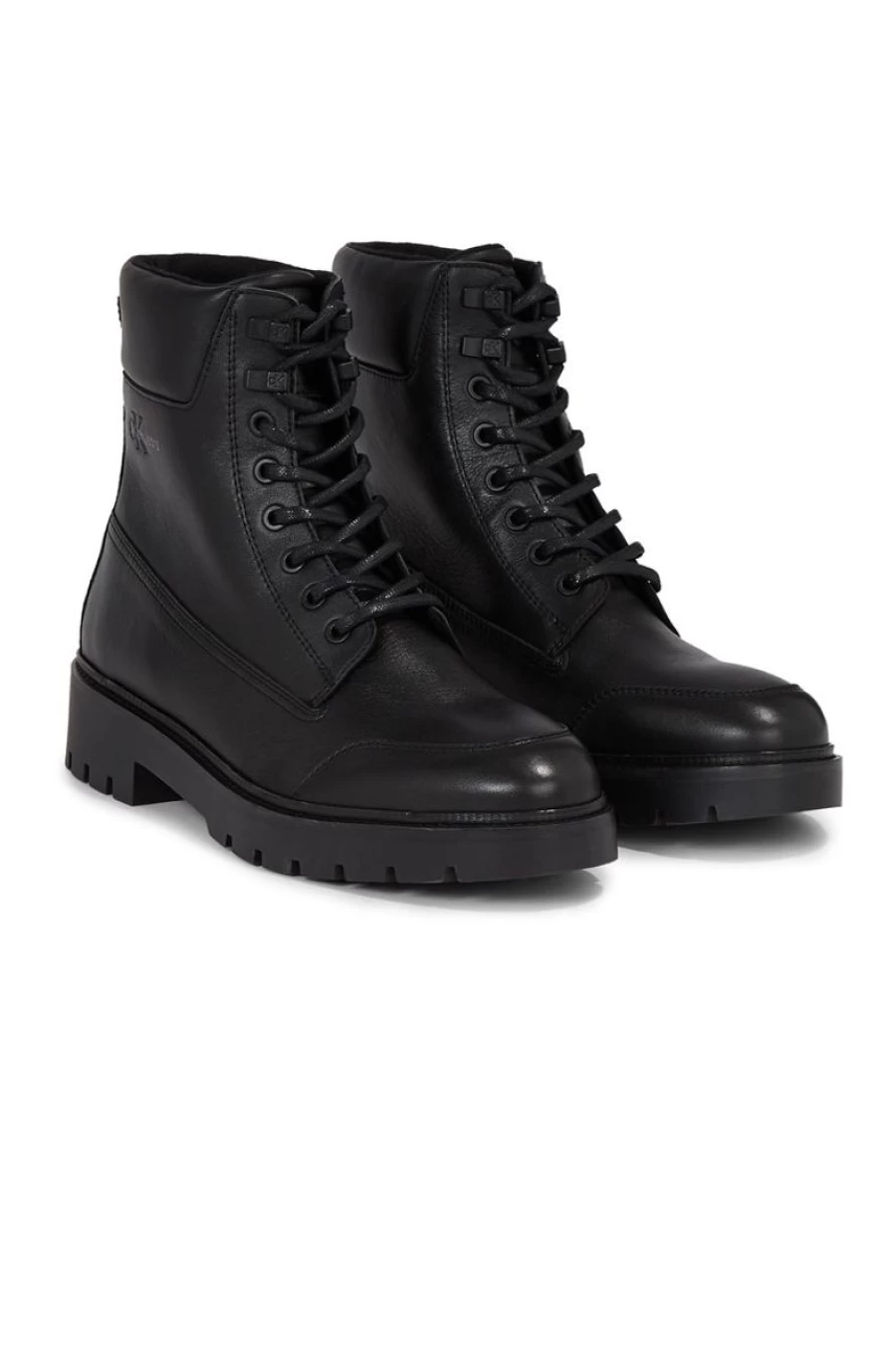 CALVIN KLEIN Men's Combat Leather Lace-Up Boots - Stylish & Durable Military Boots for Men