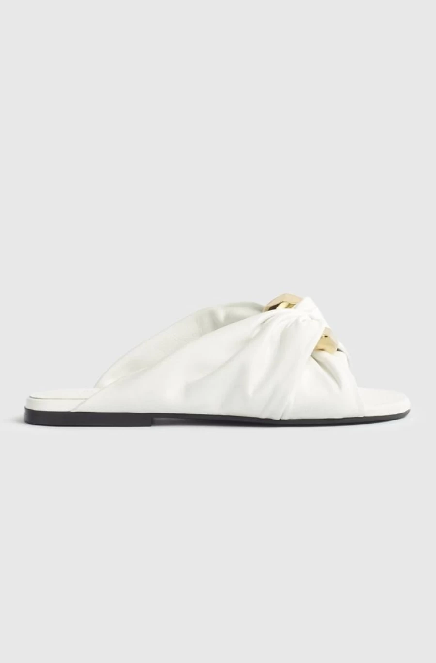 JW ANDERSON Women's White Leather Chain Twist Flats