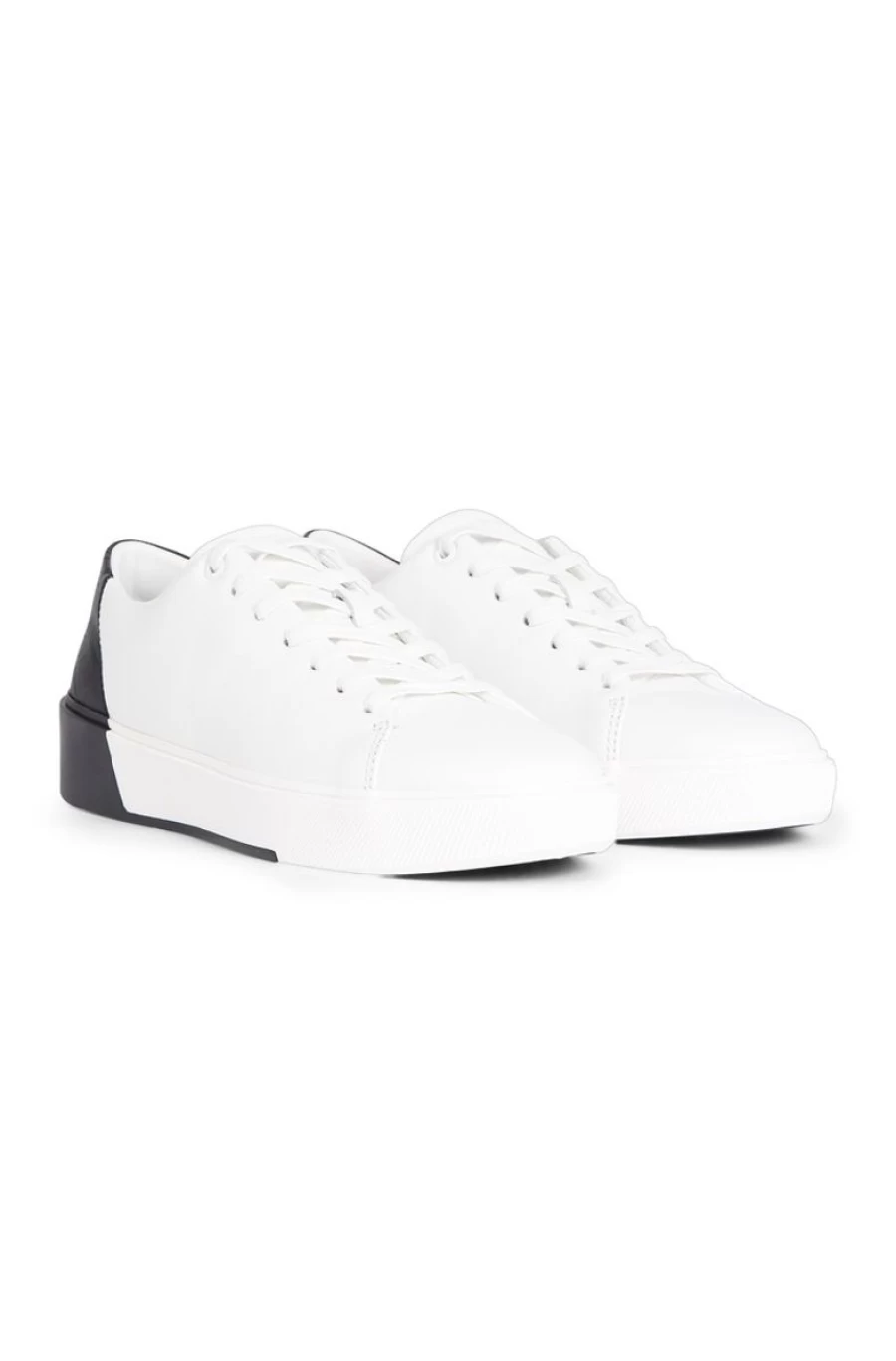CALVIN KLEIN Men's Monogram Leather Sneakers - Classic Logo Trainers for Men
