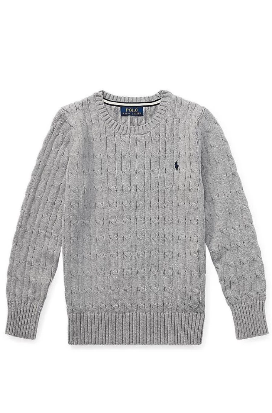 RALPH LAUREN Boys' Cable-Knit Cotton Sweater - Soft Classic Knit Pullover for Kids