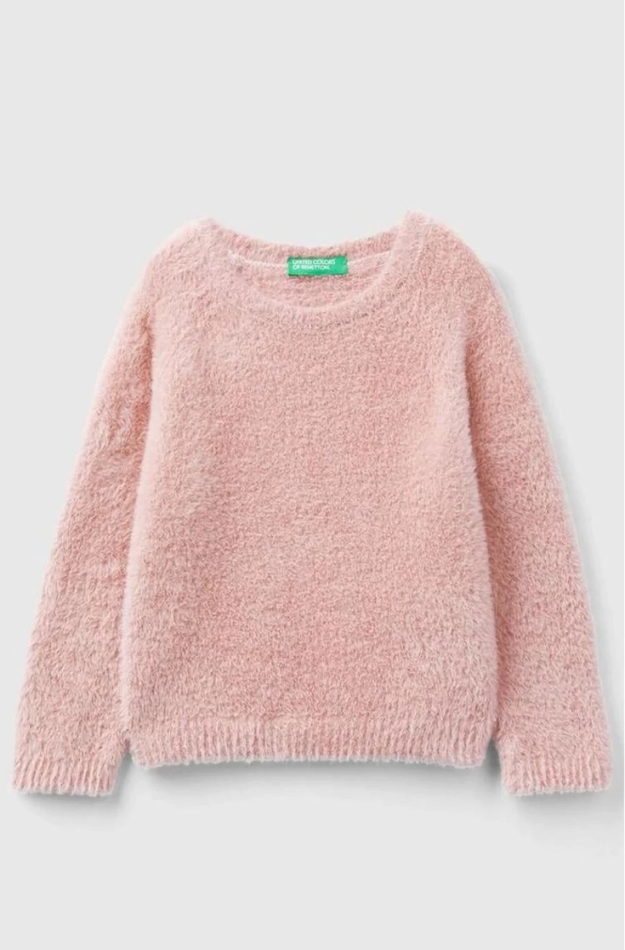 BENETTON Girls' Cozy Faux Fur Sweater for Stylish Winter Outfits