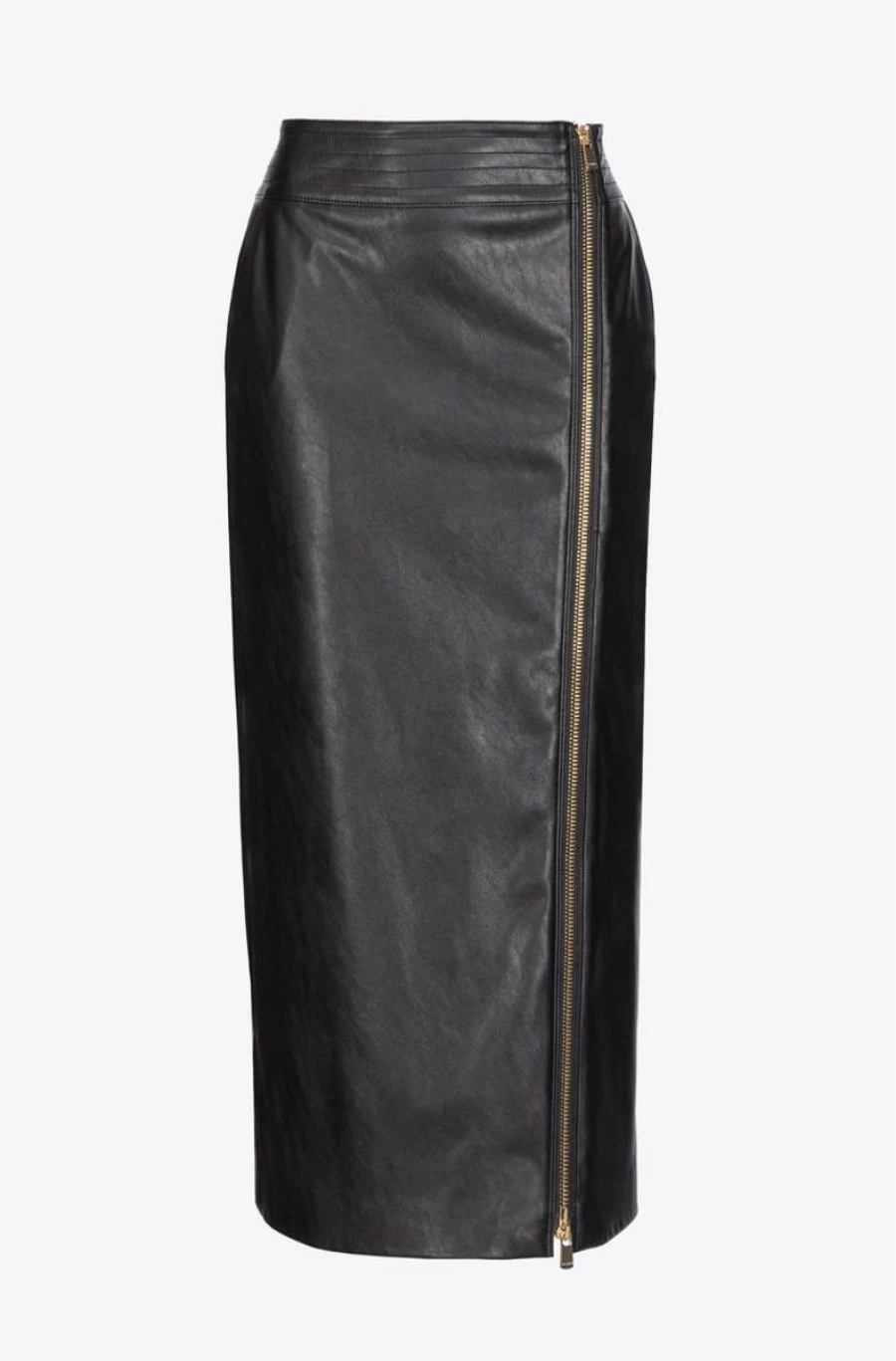 PINKO Women's Coated Midi Skirt with Zip Detail