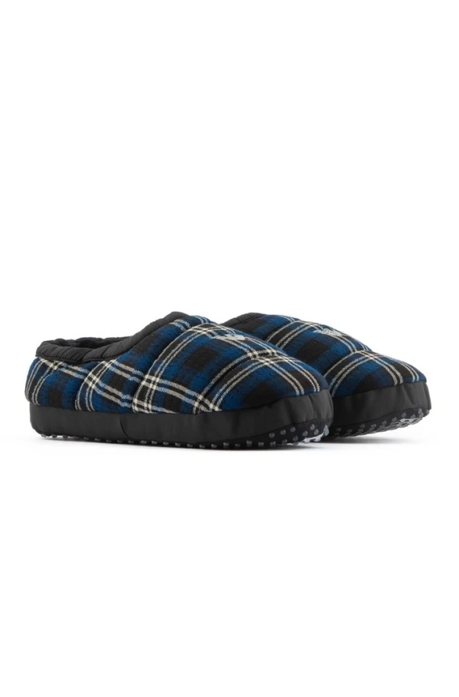 EMPORIO ARMANI Men's Blue Tartan Quilted Slippers