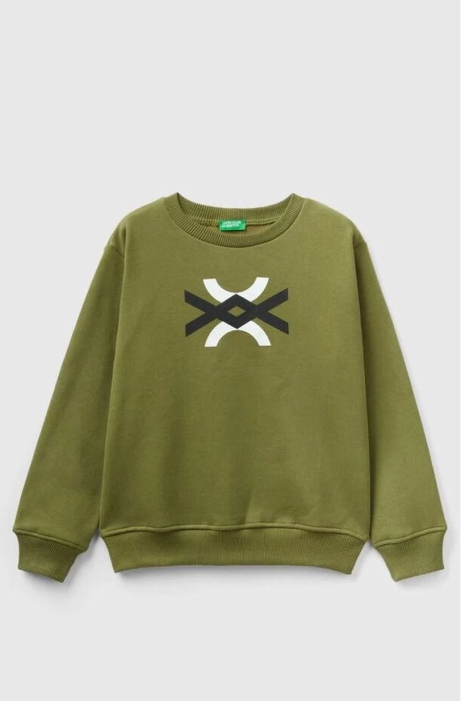 Benetton Boys' Cotton Logo Sweater - Warm & Comfortable Knitwear