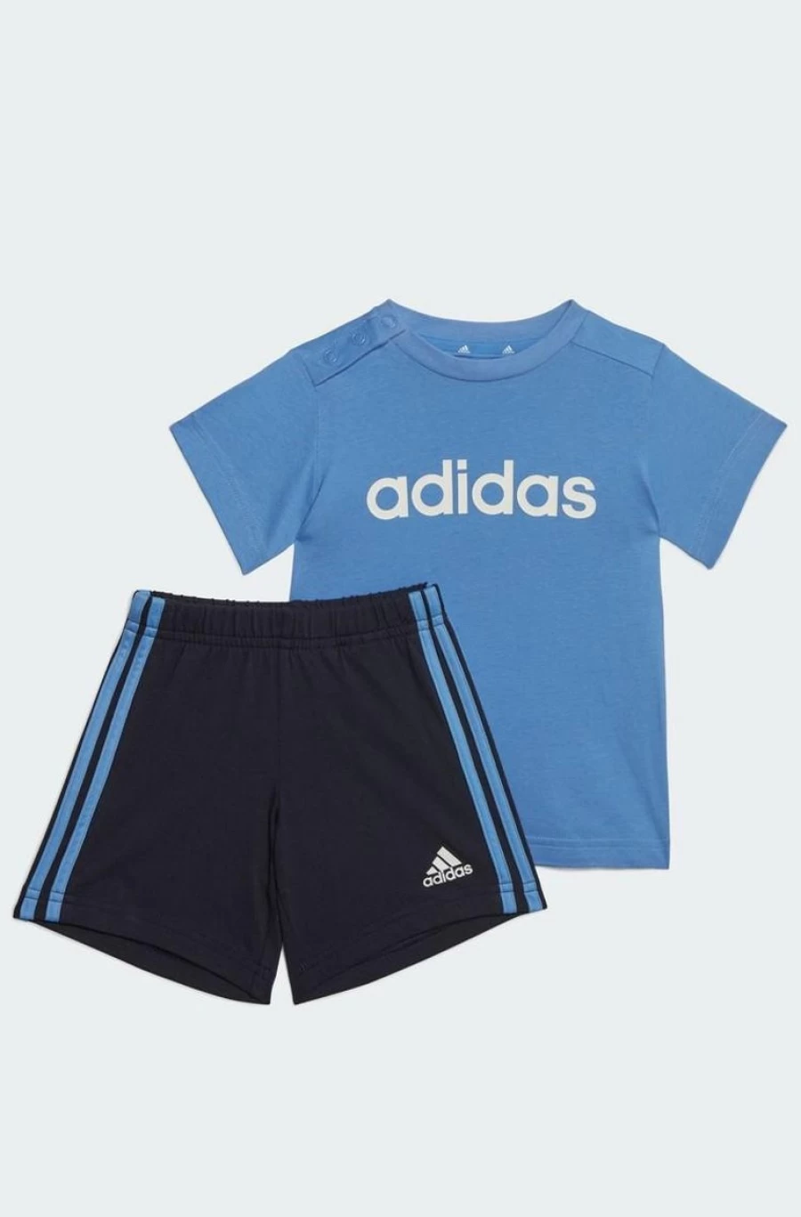 Adidas Boys' Essentials Lineage Organic Cotton Tee & Shorts Set - Black/Blue