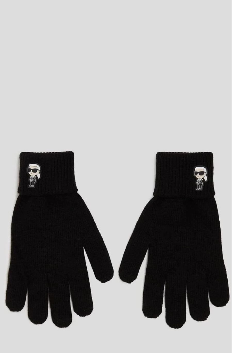 KARL LAGERFELD Women's Black Knitted Gloves - Ikonik Collection