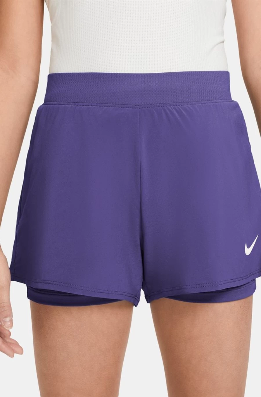 NIKE Girls' Dark Iris/White Tennis Shorts for Big Kids - Athletic Comfort & Style