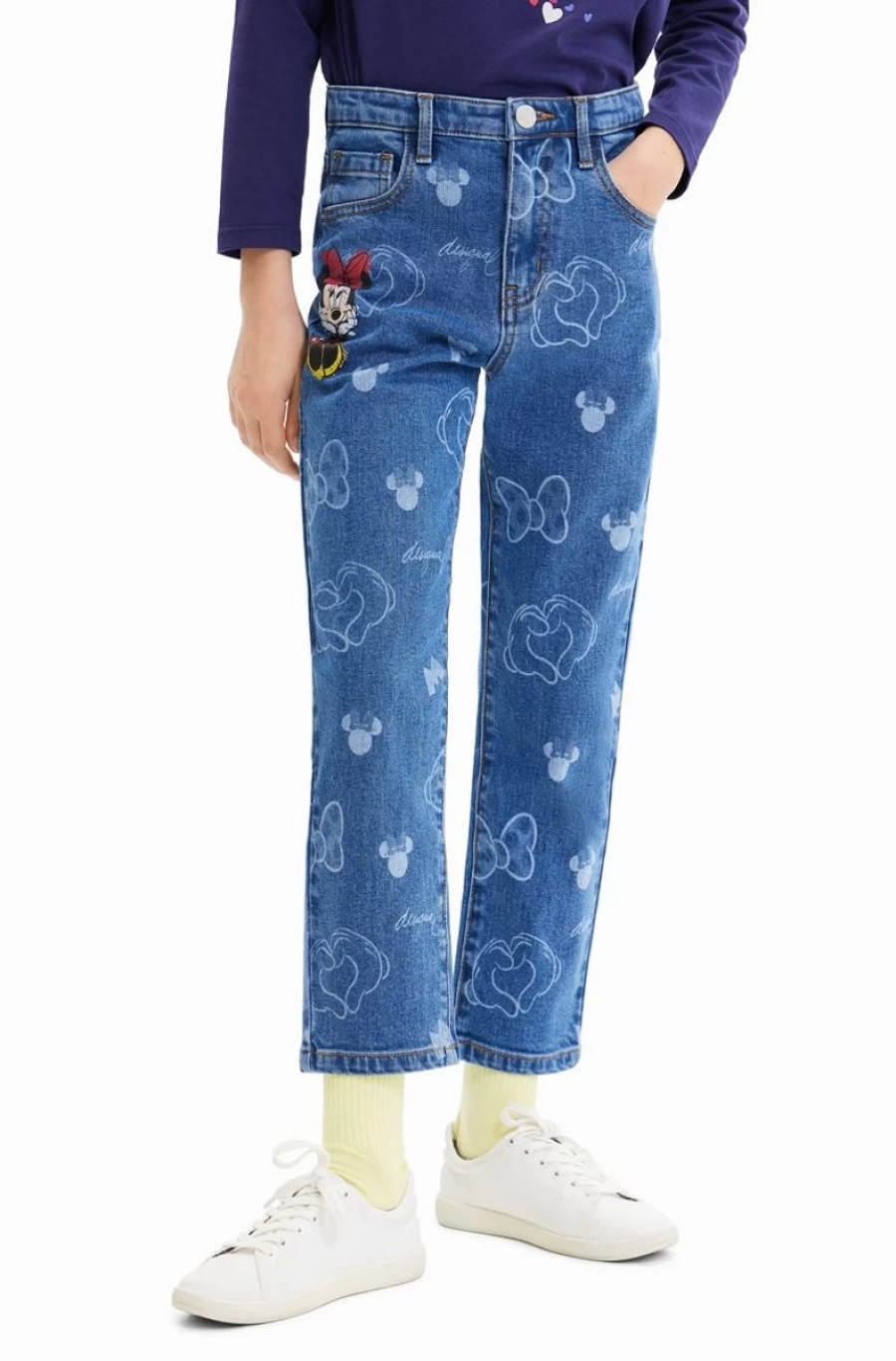 DESIGUAL Minnie Mouse Denim Jeans for Girls | Disney Inspired Kids' Pants