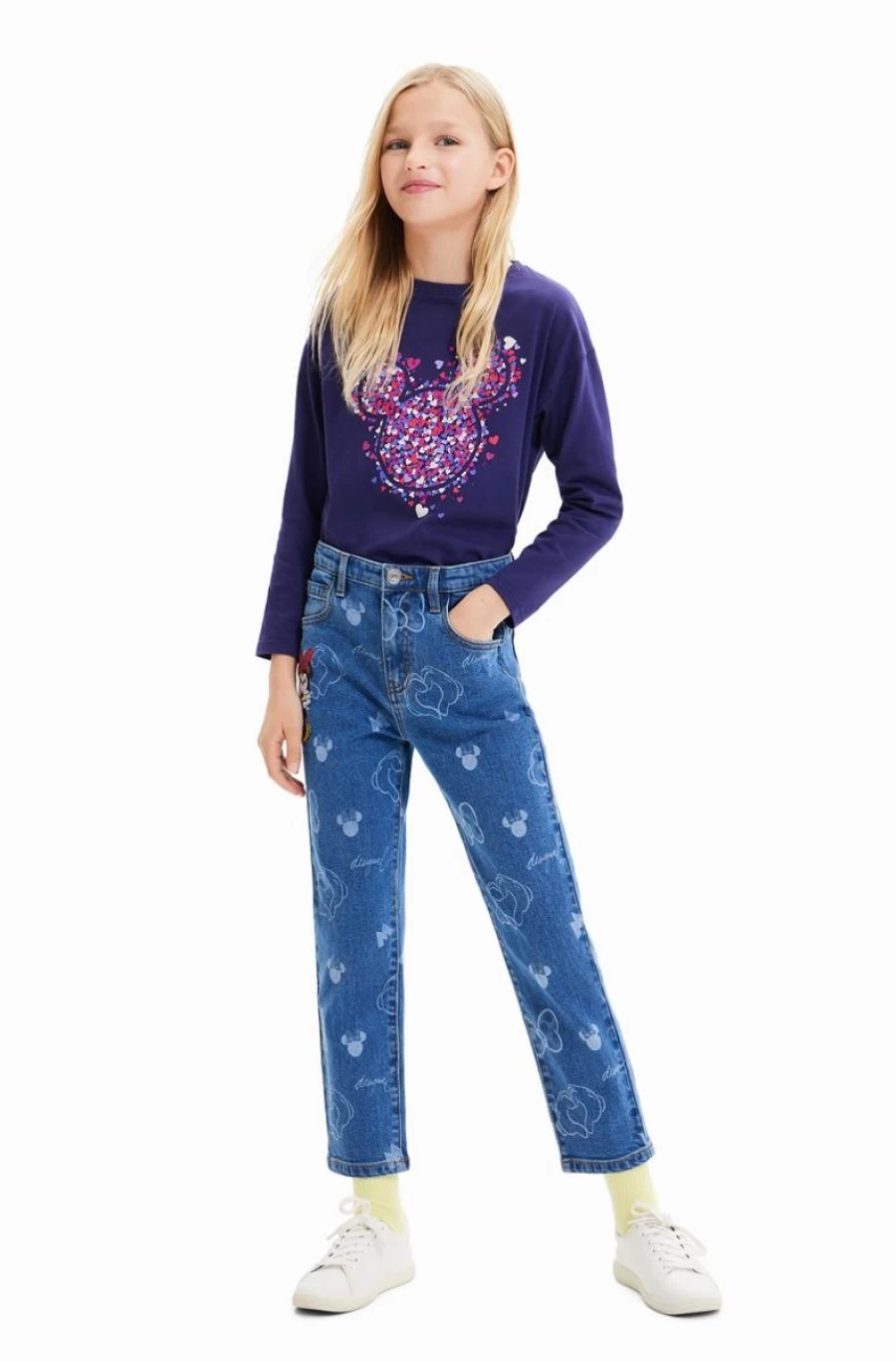 DESIGUAL Minnie Mouse Denim Jeans for Girls | Disney Inspired Kids' Pants