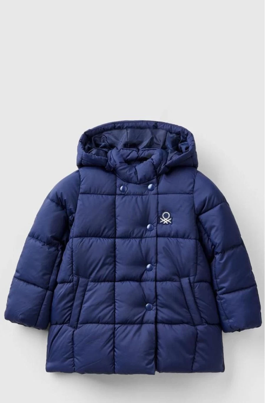Benetton Girls' Padded Jacket - Warm Detachable Hood Winter Coat