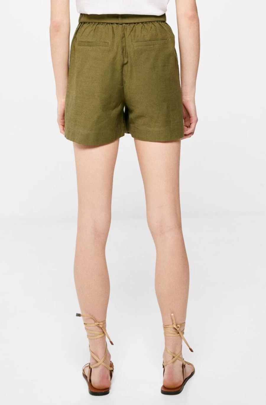 "SPRINGFIELD Women's Cotton Bermuda Shorts with Belt - Comfortable Casual Summer Shorts"
