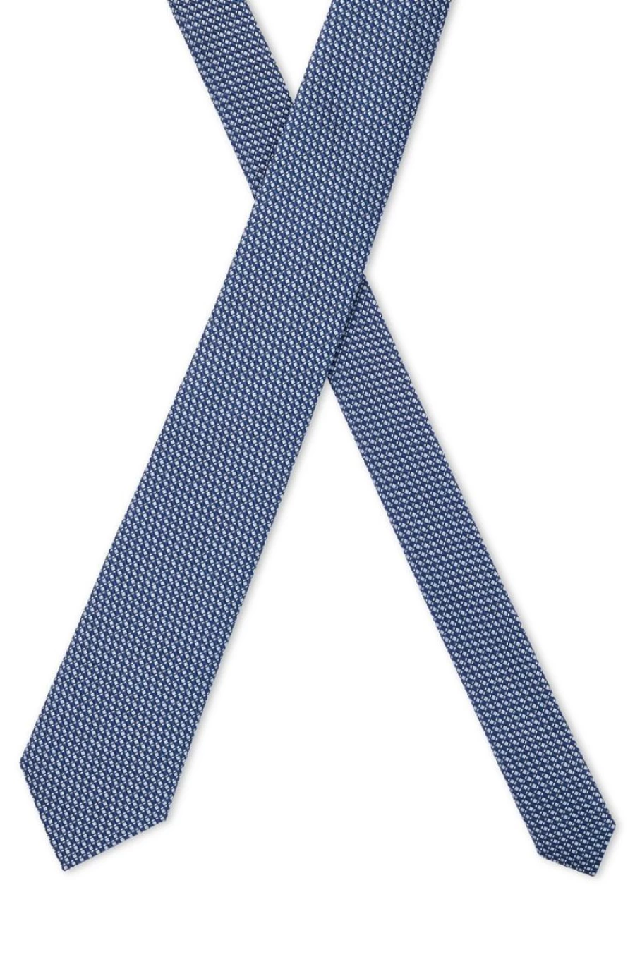 HUGO BOSS Men's Silk Jacquard Tie with All-Over Micro Pattern for Formal Wear