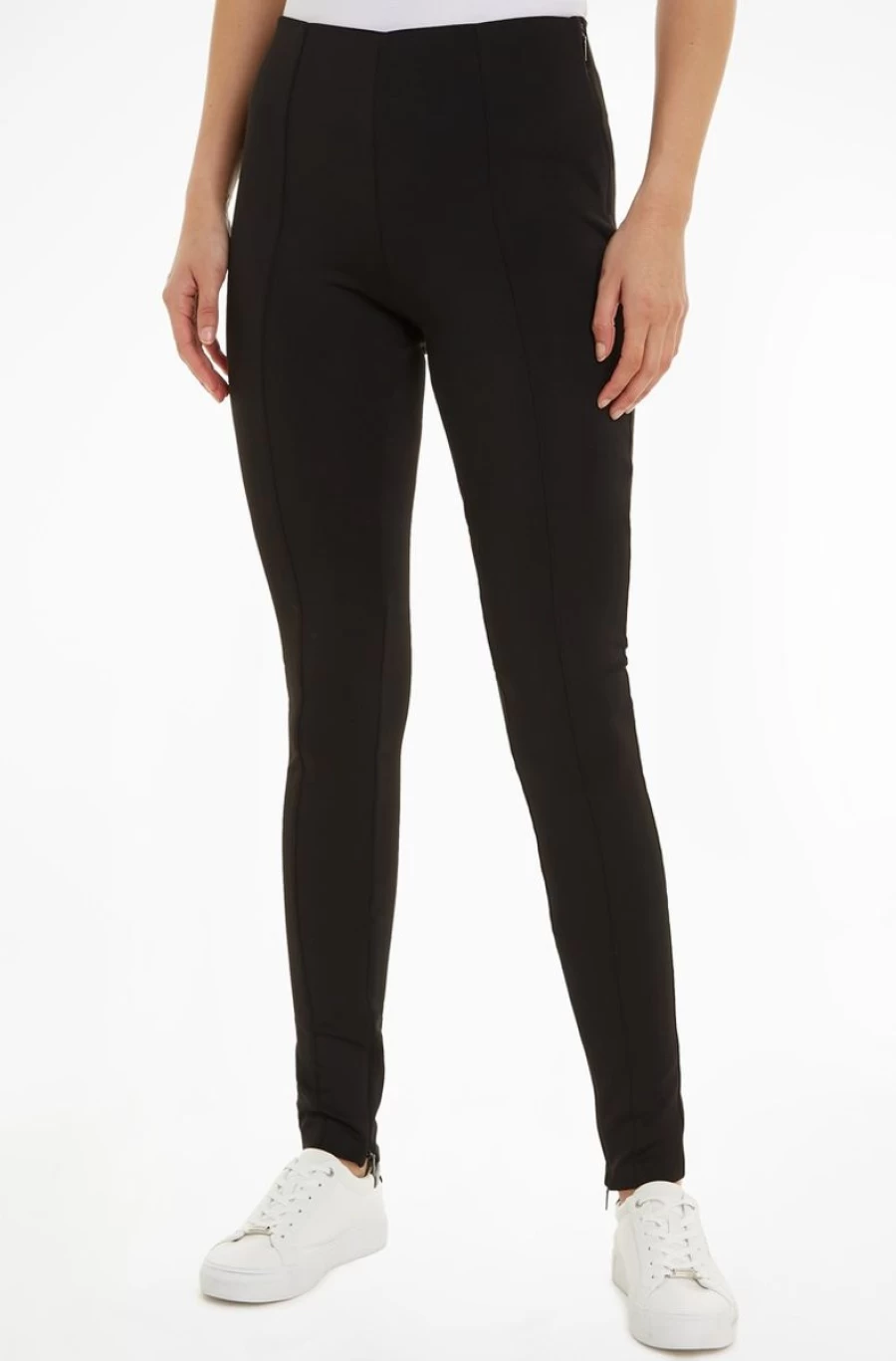CALVIN KLEIN Women's Black Tight Fit Pants for a Sleek Look