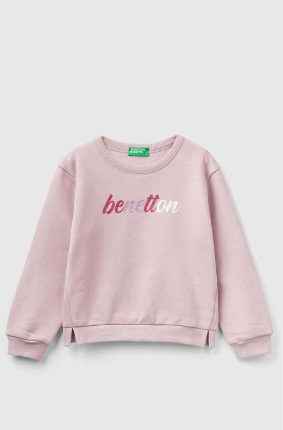BENETTON Girls' Glitter Print Sweatshirt | Sparkling Comfort & Style