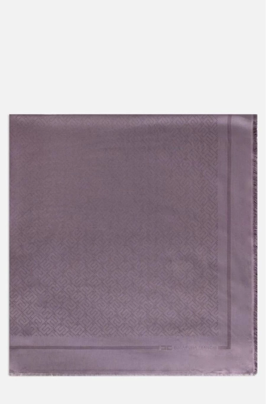 "ELISABETTA FRANCHI Women's Jacquard Pashmina Shawl - Modal Viscose Blend with Logo"