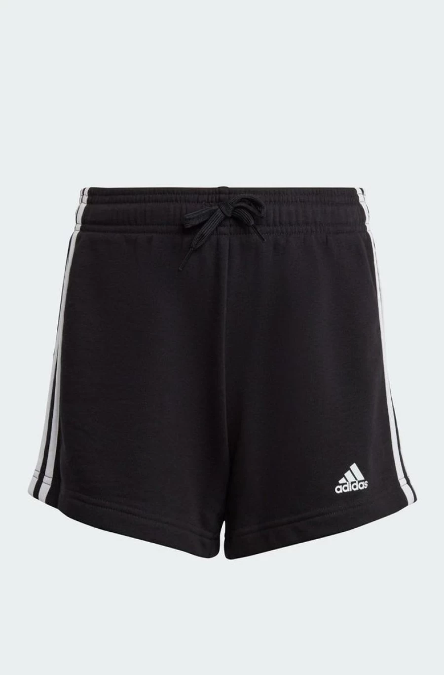 Adidas Girls' Black Essentials 3-Stripes Shorts