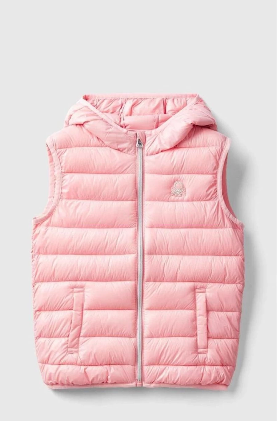 "BENETTON Girls' Hooded Padded Gilet - Warm Quilted Vest for Kids"