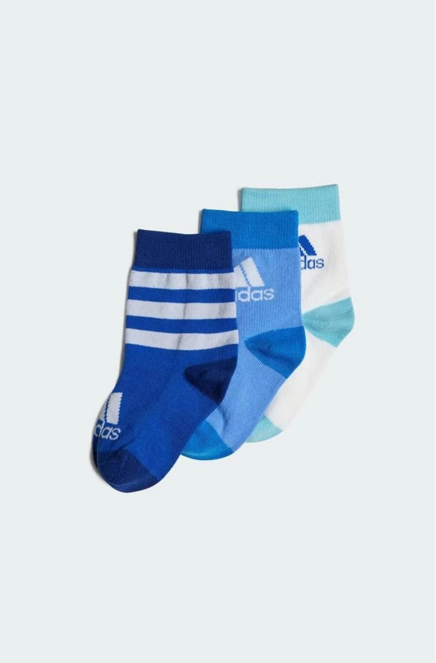 ADIDAS Boys' Multi Blue Graphic Socks - 3 Pairs Pack