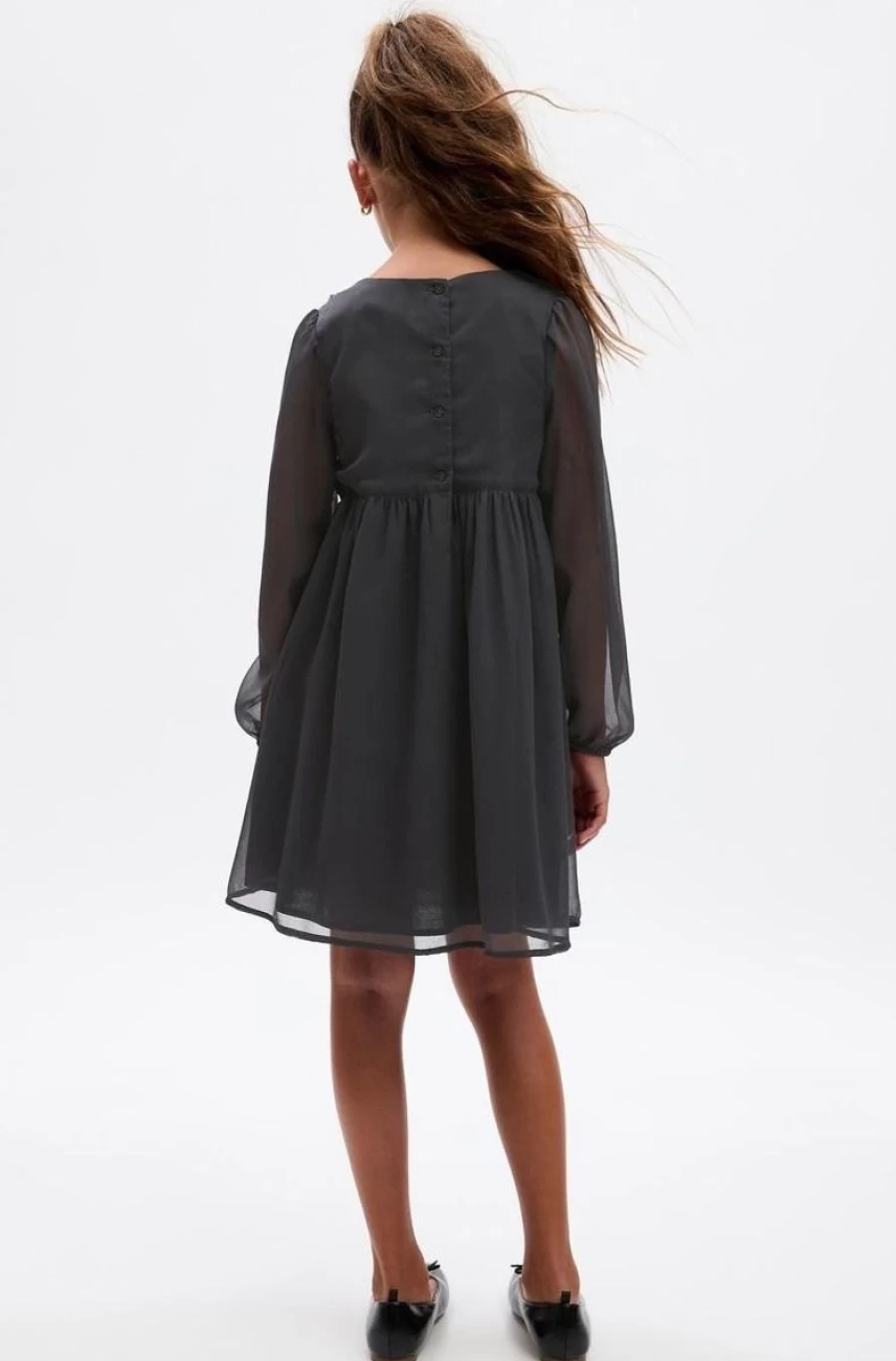 GAP Girls Floral Long Sleeve Dress for Kids - Spring Summer Flower Print Party Dress
